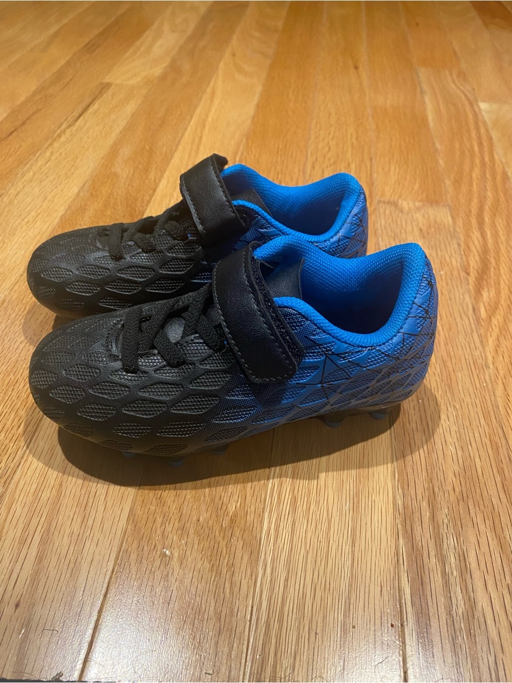 Kids Black and Blue Athletic Cleats - Comfortable Soccer Shoes